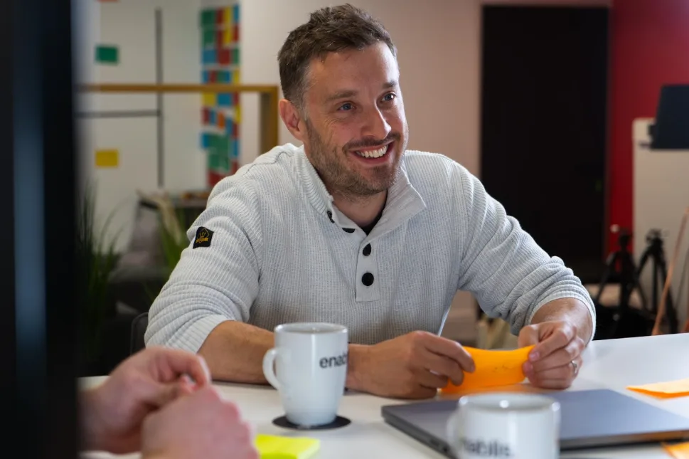 Ed Marshall, CTO, celebrating one year at Enablis