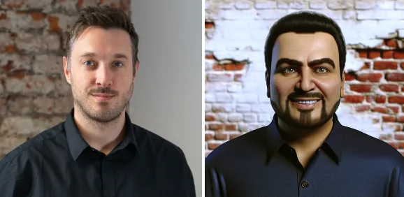 Early sinister-looking avatar attempt